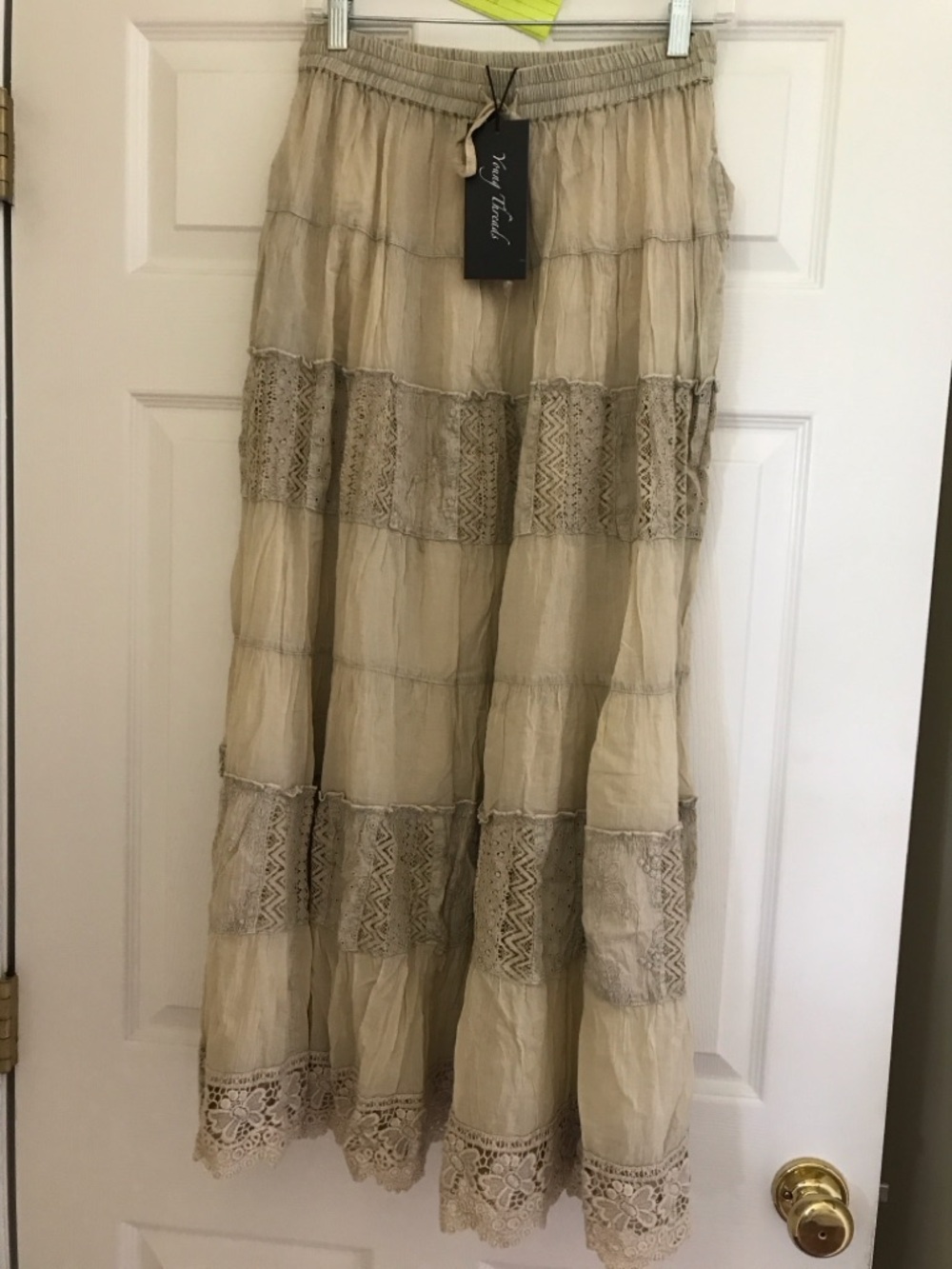 Young Threads Skirt Bone Color Lace Ruffles 3X